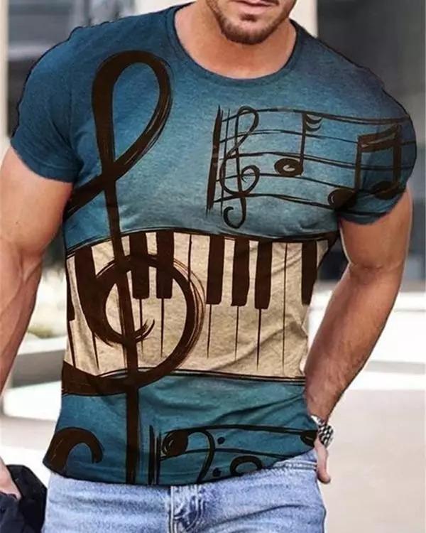 Men's Print Short Sleeves Casual T-shirt - Amamble
