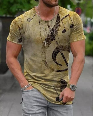 Men's Print Short Sleeves Casual T-shirt - Amamble