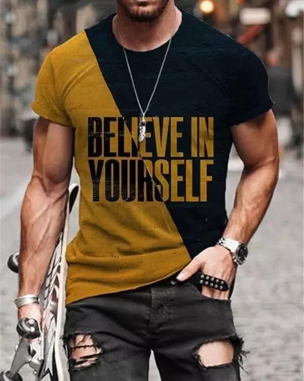 Men's Print Short Sleeves Casual T-shirt - Amamble
