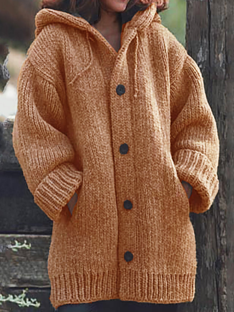 💥【40% OFF】2020 NEW Button Down Hooded Knitted Cardigan👚 - Amamble