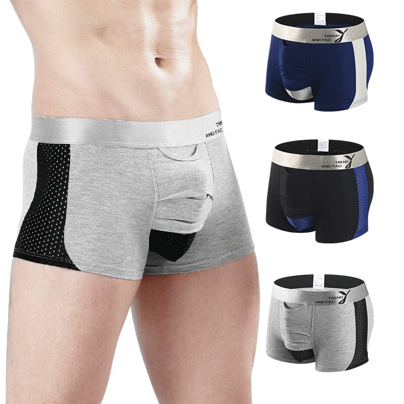 Men's Summer Ice Silk Mesh Boxer Underwear
