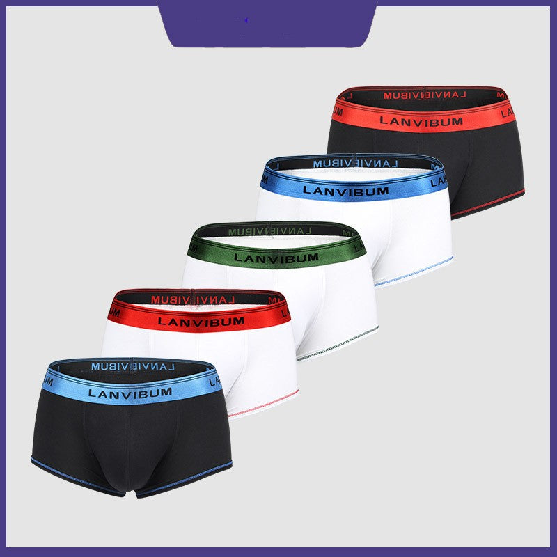 Men's Cotton Color Contrast Low Rise Boxer Underwear