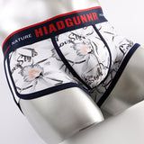 Men's trendy breathable sexy printed boxer underwear