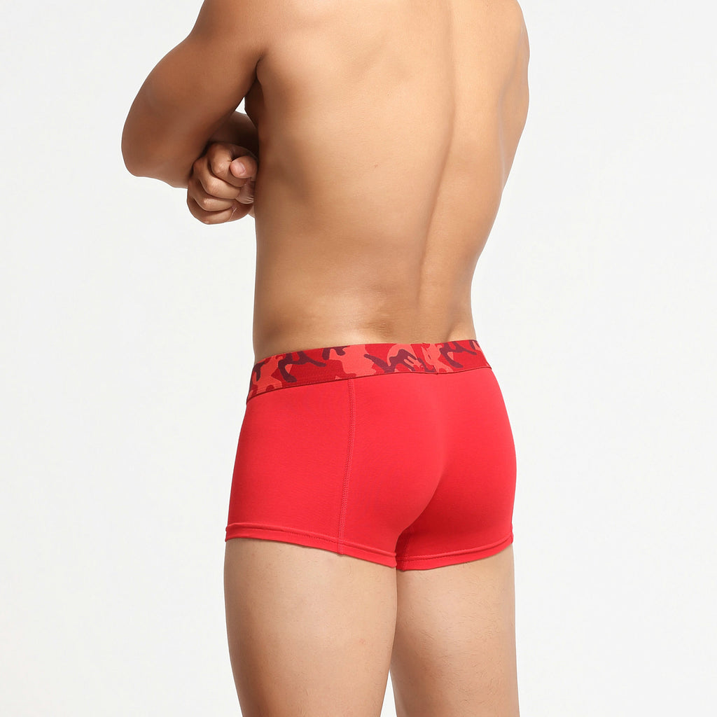 Men's solid color low waist boxer underwear