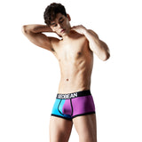 Men's fashion color block boxer underwear
