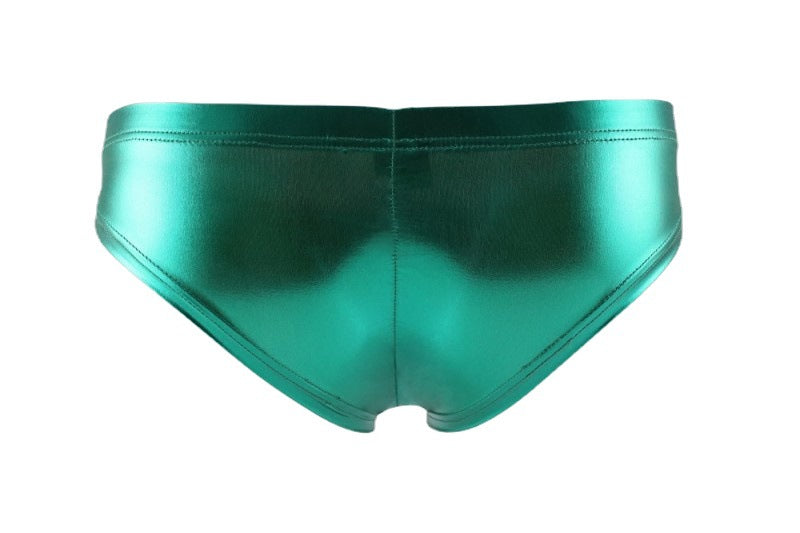 Men's bronzing patent leather triangle underwear