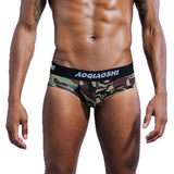 Men's sexy,breathable,comfortable camouflage low waisted triangular underwear