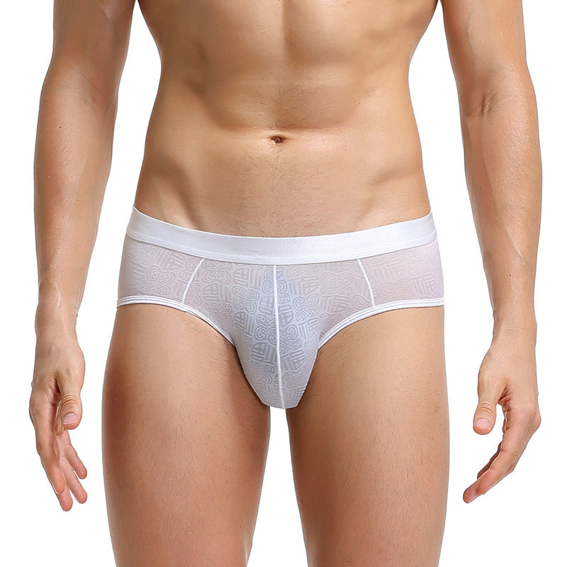Men's Sexy Thin Jacquard  Breathable Underwear