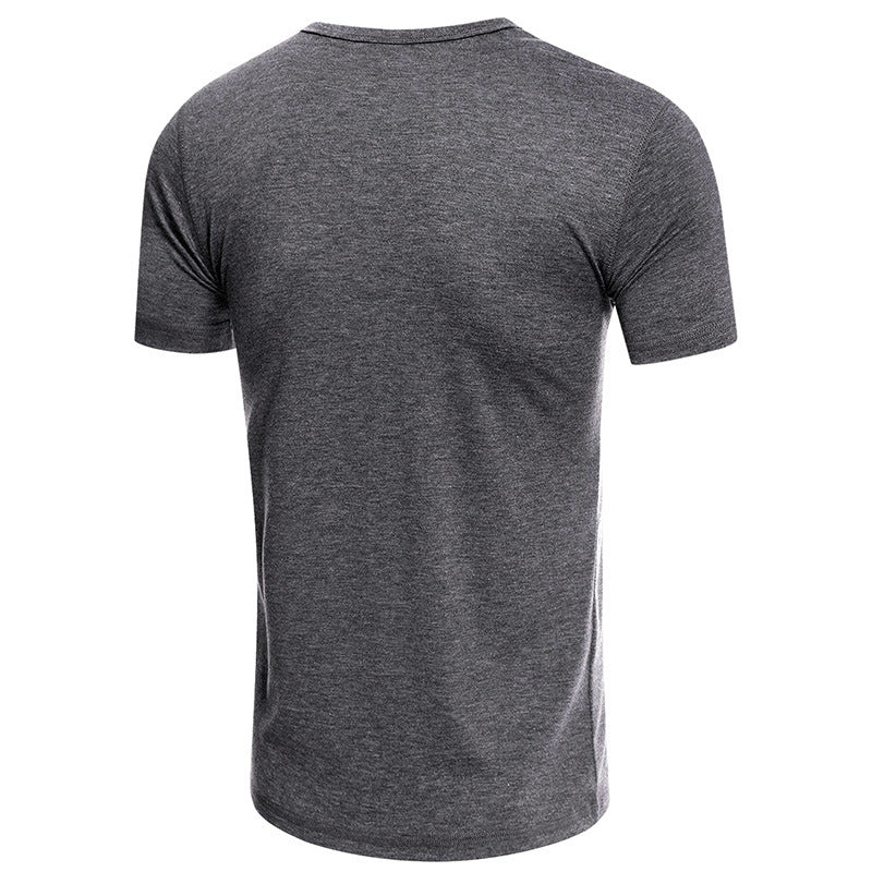 2021 Summer Solid Color Button T-Shirt - Amamble