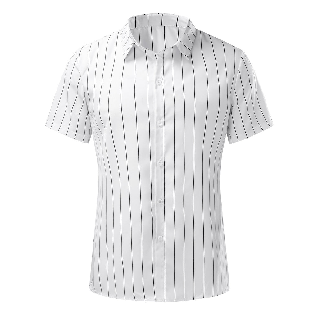 2021 New Striped Short-Sleeved Shirt - Amamble