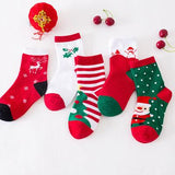 Baby Christmas Santa Claus Elk 100%Cotton Socks - Amamble