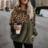 Leopard print plush sweater - Amamble