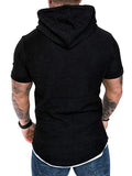Solid Color Hooded T-Shirt - Amamble