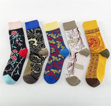5 Pieces Floral animals creative fancy colorful socks - Amamble