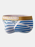 2 Pack Sexy Mens Striped Cotton U Shaped Pouch Briefs