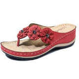 Floral vintage flip-flop sandals - Amamble