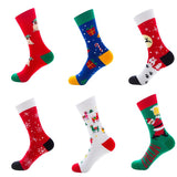 Couple models Christmas Santa Claus Elk Cotton Socks - Amamble