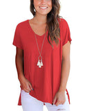V-neck short sleeves with side seams - Amamble