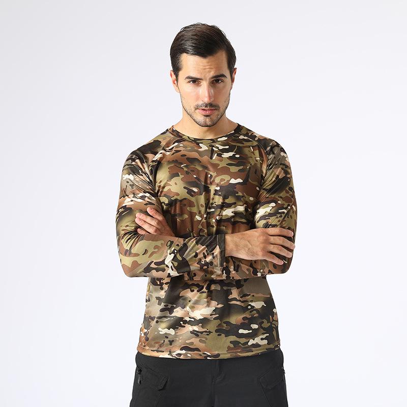 Camouflage round neck quick-drying long sleeves - Amamble