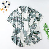 Summer Hawaiian style casual beach vacation male shirt - Amamble