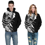 Halloween skull 3D digital printing couple sweater - Amamble