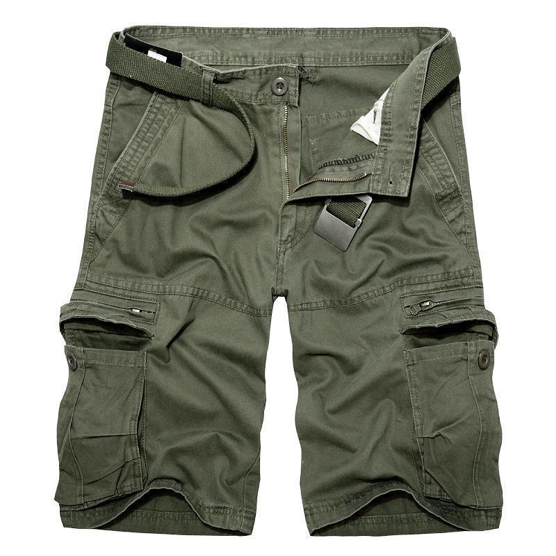 Men's Cargo Shorts Utility Work Short Outdoor Twill Cotton Shorts with Pockets - Amamble