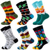 Couple models 6 Pieces Colorful 100%Cotton Fancy Socks - Amamble