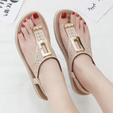 Fashion sandals with metal buckle wedge heel - Amamble