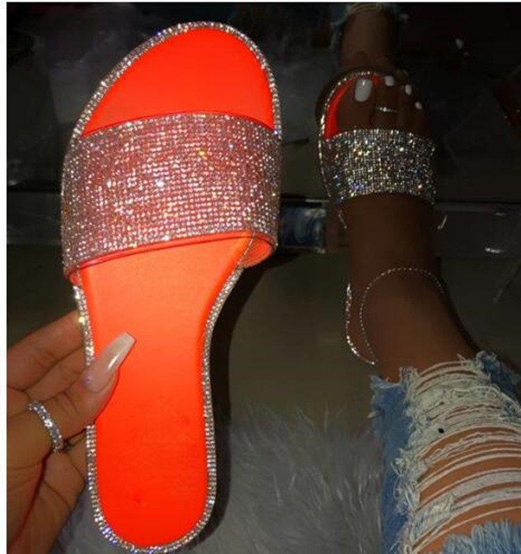 Fashionable diamond-studded sandals - Amamble