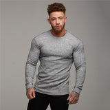 Fitness casual men's slim knitted sweater long-sleeved t-shirt men