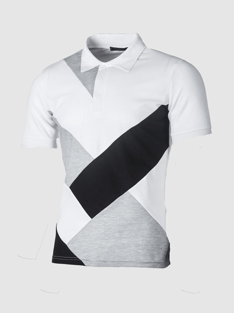 Casual stitching short-sleeved T-shirt - Amamble