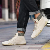 Men's High Top Casual Leather Shoes - Amamble