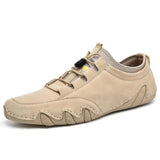 Men's leather casual beanie shoes - Amamble