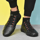Men's high-top leather casual shoes Martin boots - Amamble