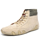 Men's High Top Casual Leather Shoes - Amamble