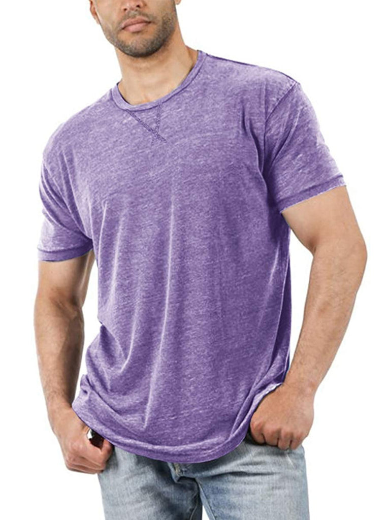 Pure Color Casual Short-Sleeved T-Shirt - Amamble