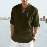 2021 Solid Color Loose Stand Collar Shirt - Amamble