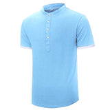 2021 Men's Casual Short Sleeve Button T-Shirt - Amamble