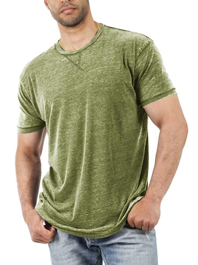 Pure Color Casual Short-Sleeved T-Shirt - Amamble