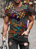 Men's Print Short Sleeves Casual T-shirt 09 - Amamble