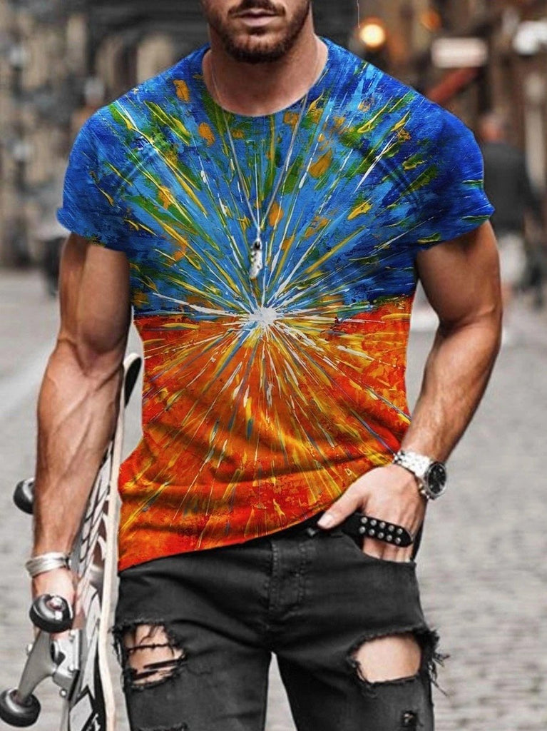 Men's Abstract Painting Short Sleeves T-shirt 10 - Amamble
