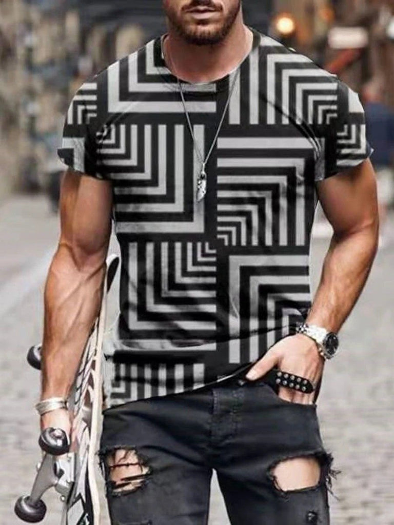 Men's Abstract Painting Short Sleeves T-shirt 13 - Amamble