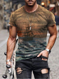 Men's Abstract Painting Short Sleeves T-shirt 14 - Amamble