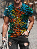 Men's Print Short Sleeves Casual T-shirt 16 - Amamble
