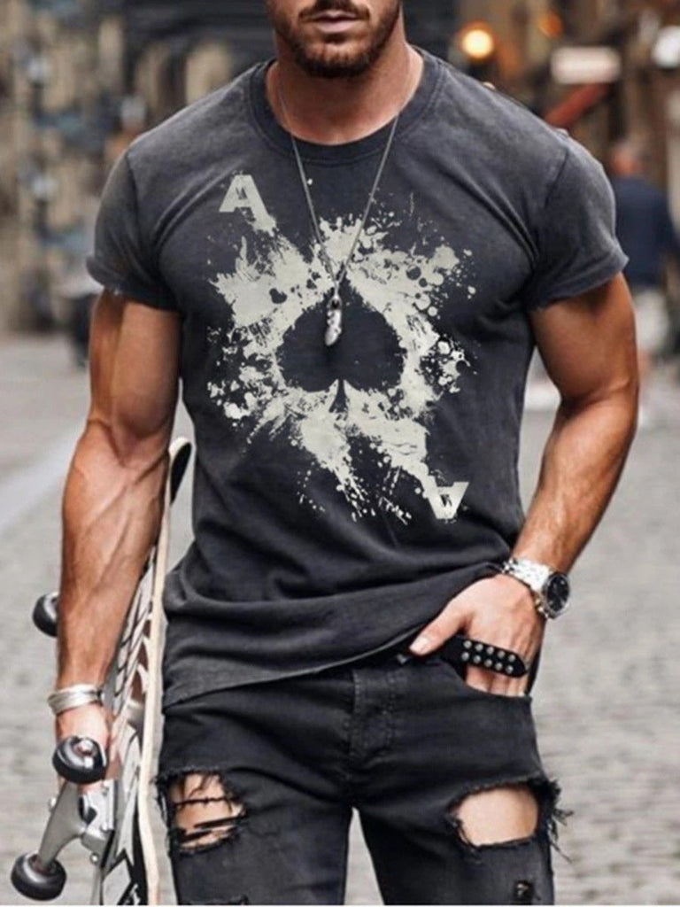 Men's Print Short Sleeves Casual T-shirt 20 - Amamble