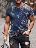 Men's Abstract Painting Short Sleeves T-shirt 22 - Amamble
