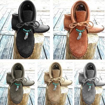 Cowhide Leather Moccasins - Amamble