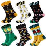 Couple models 6 Pieces Dress Cool Colorful Fancy Socks - Amamble