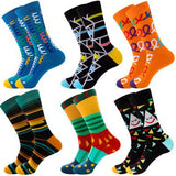 Couple models 6 Pieces Colorful 100%Cotton Fancy Socks - Amamble